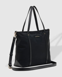 Nora Nylon Tote Bag Black