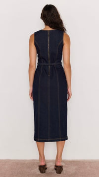 Raya Denim Midi Dress Indigo