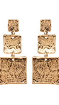 Paarl Square Drop Earring Gold