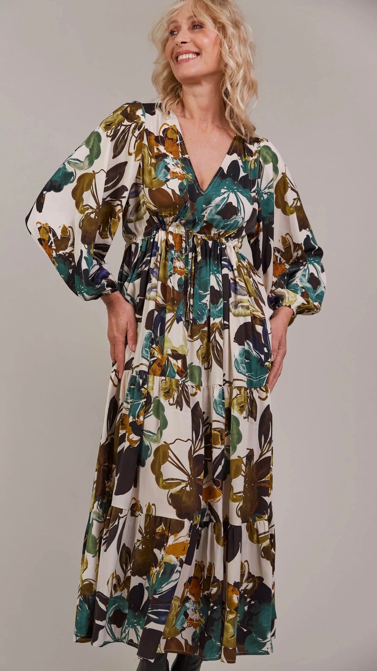 Elsie Maxi Dress Botanical Tusk