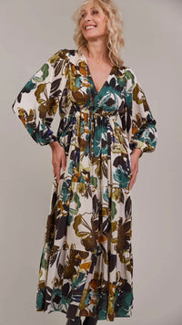 Elsie Maxi Dress Botanical Tusk
