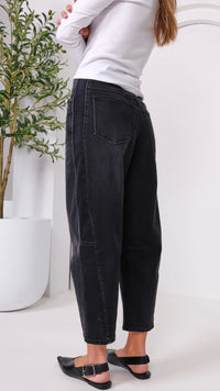 Monaco Toni Barrel Jeans Black