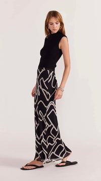 Vento Bias Maxi Skirt Blk/CRM