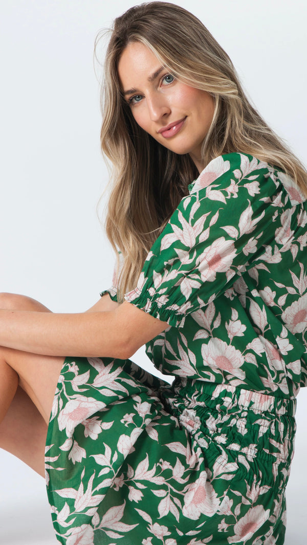 Bex Blouse Vintage Green Floral
