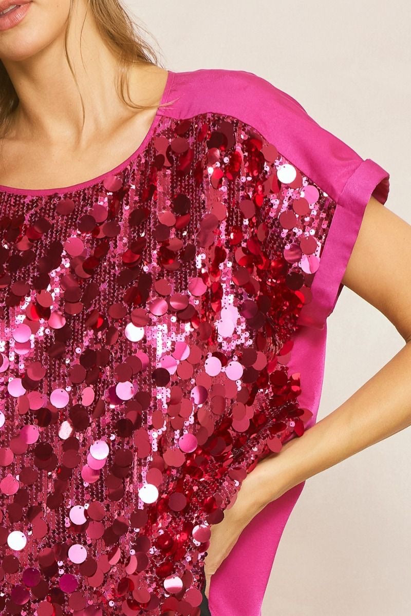 Magenta sales sequin top