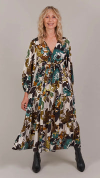 Elsie Maxi Dress Botanical Tusk