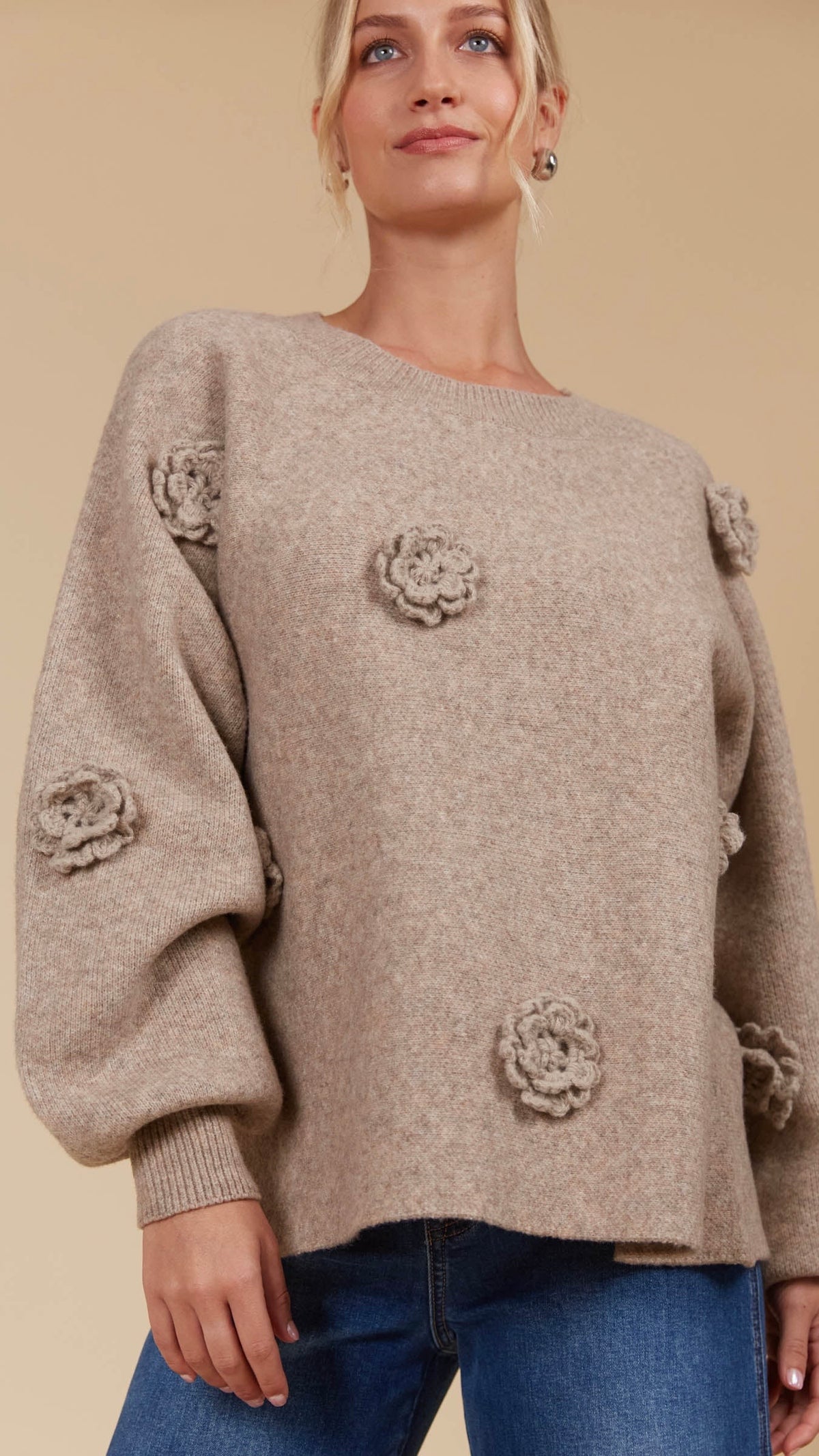 Miru Flower Jumper Taupe