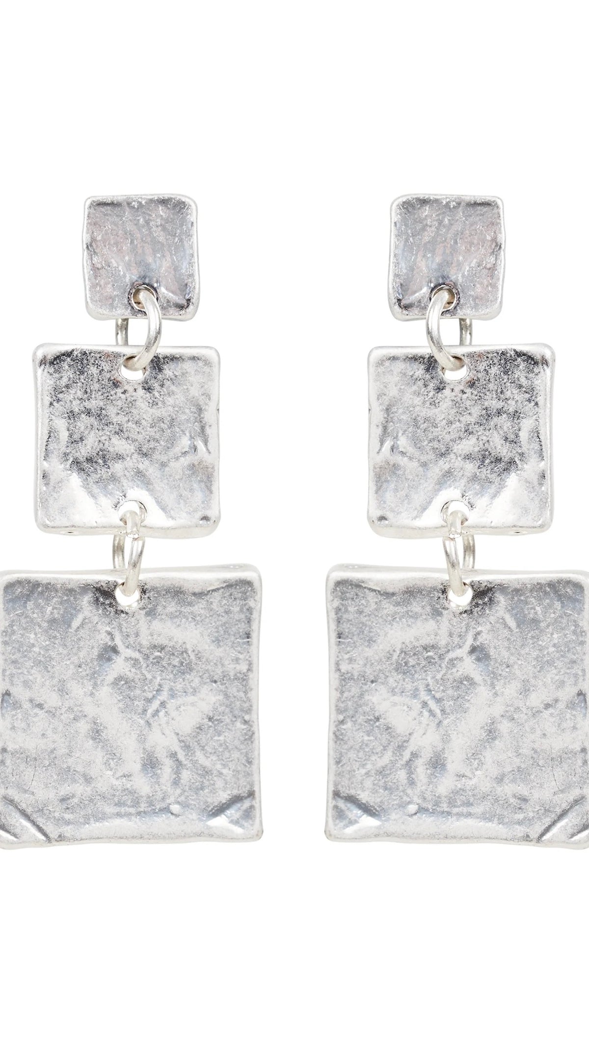 Paarl Square Drop Earring Silver