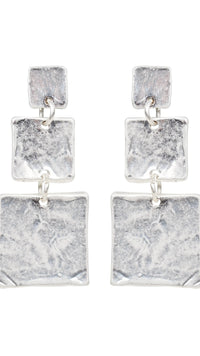 Paarl Square Drop Earring Silver