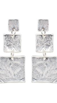 Paarl Square Drop Earring Silver
