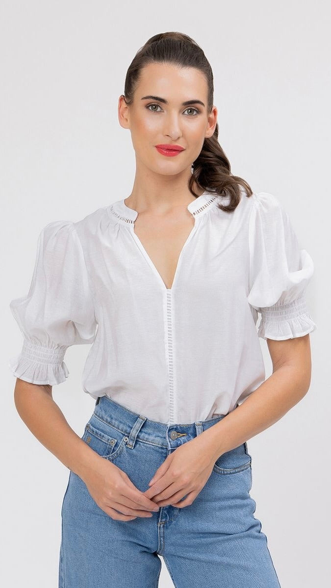 Addyson Top White Textured