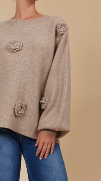 Miru Flower Jumper Taupe