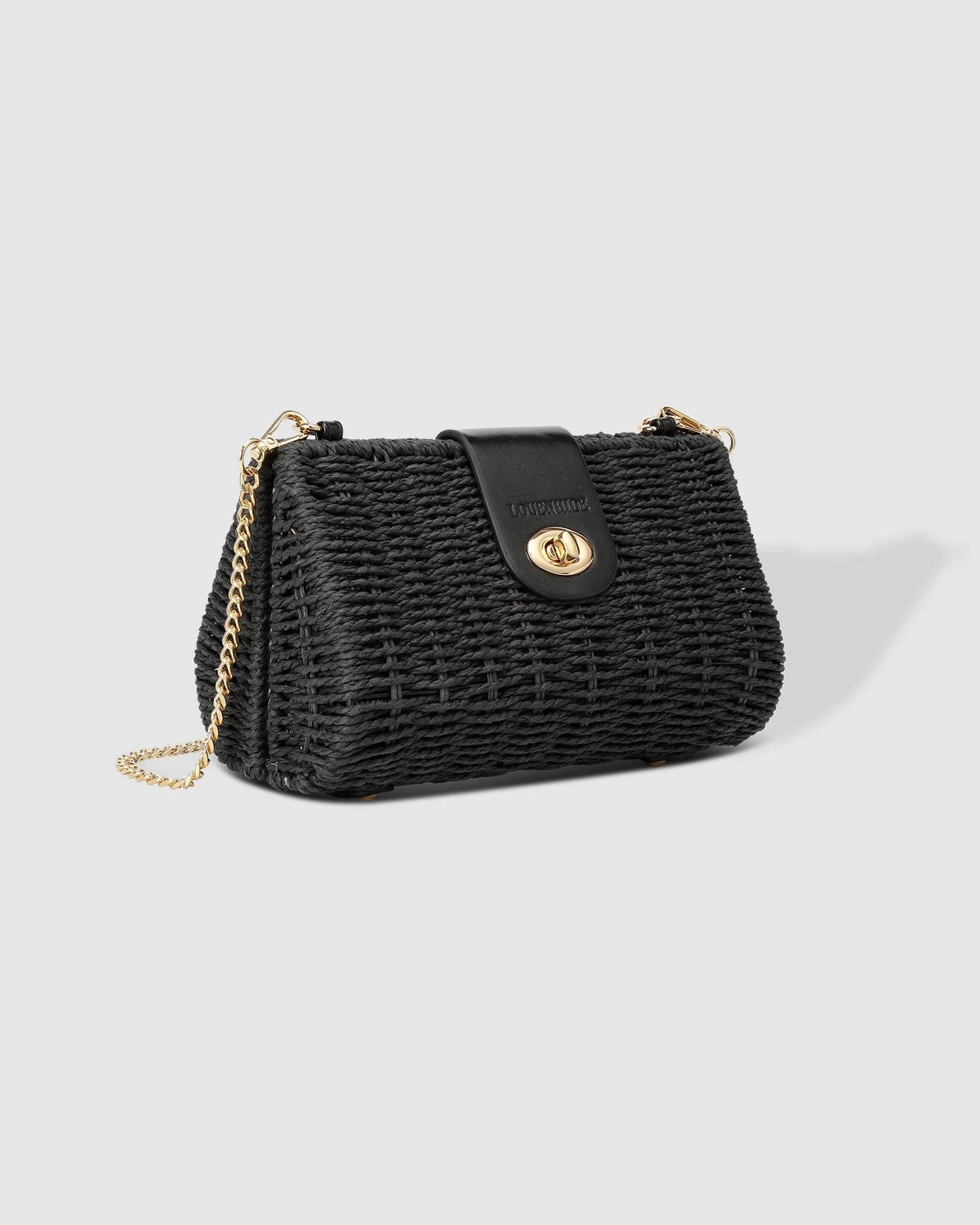 Ophelia Raffia Crossbody Bag Black