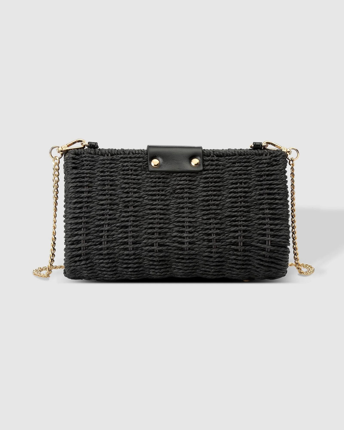 Ophelia Raffia Crossbody Bag Black