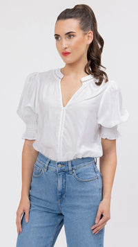 Addyson Top White Textured