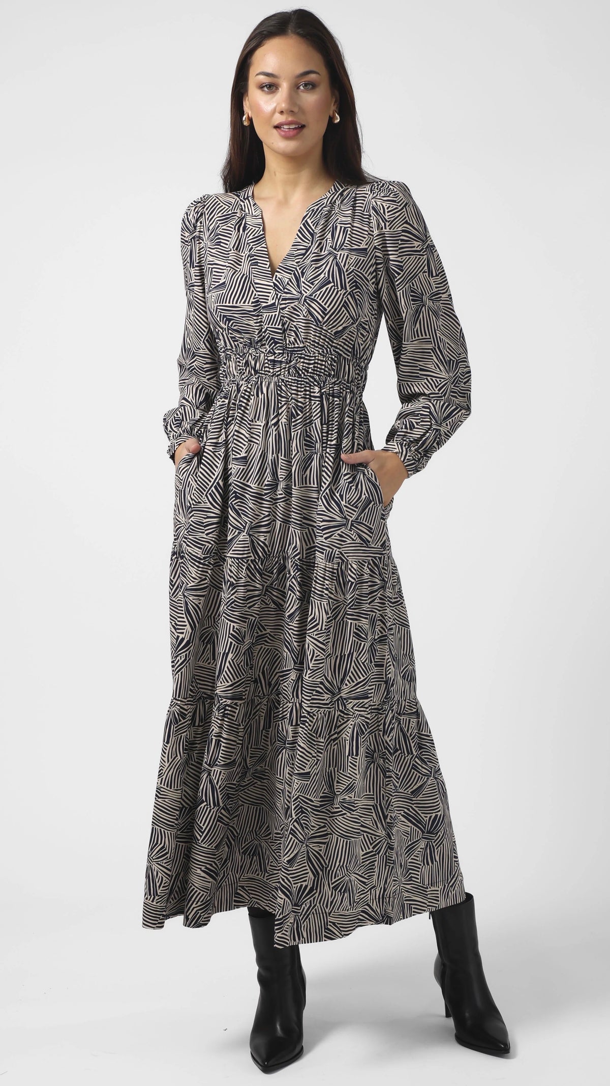 Vivienne Dress Bow Tie Indigo