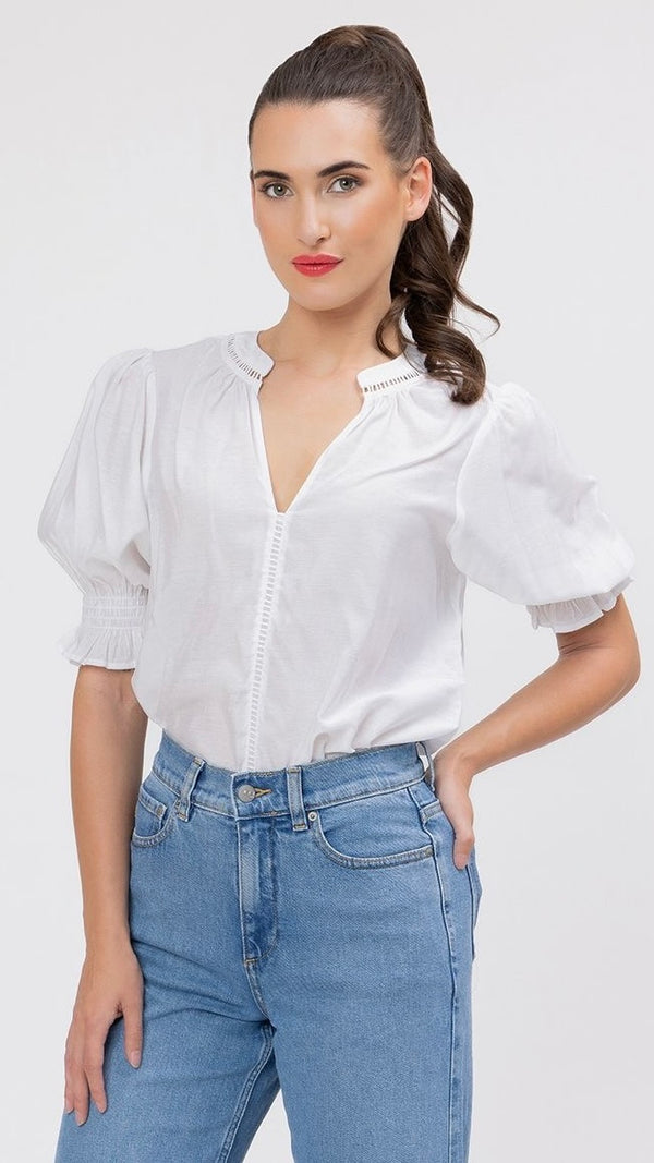 Addyson Top White Textured