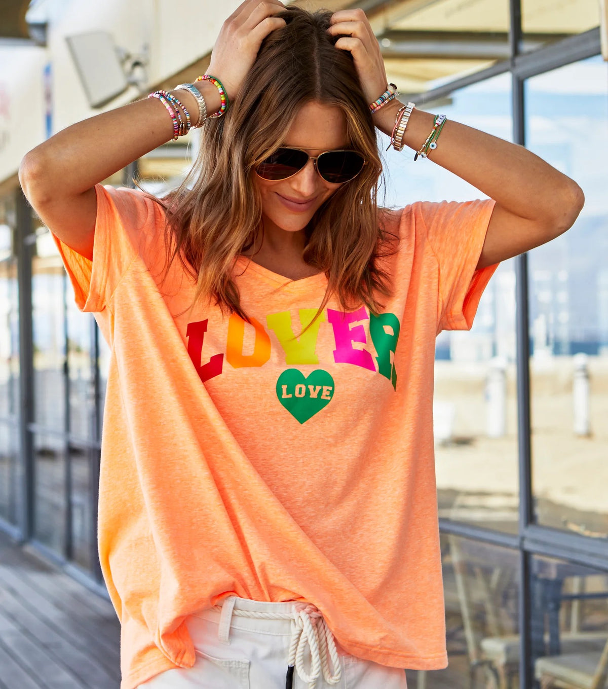 Lover Tee V Neck Orange