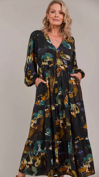 Elsie Maxi Dress Botanical Black