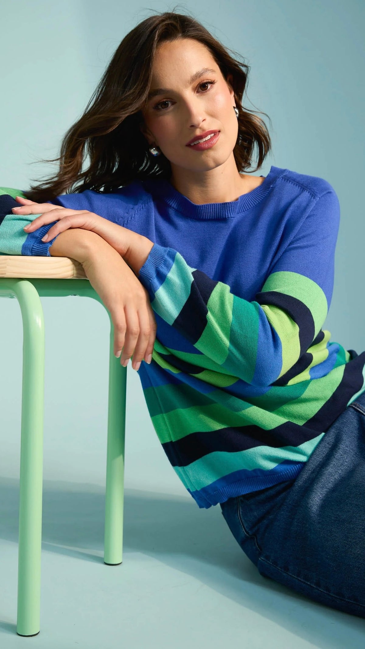 Florida Stripe Jumper - Cobalt