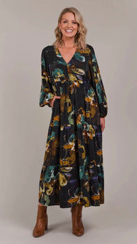 Elsie Maxi Dress Botanical Black