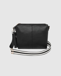 Kasey Stripe Crossbody Bag Black