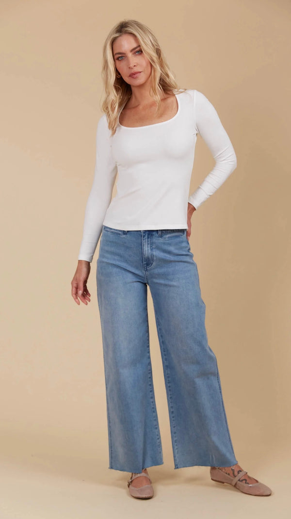 Naria Scoop Neck Top Ivory