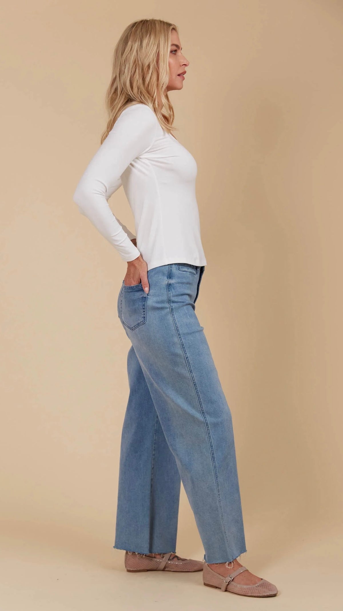 Naria Scoop Neck Top Ivory