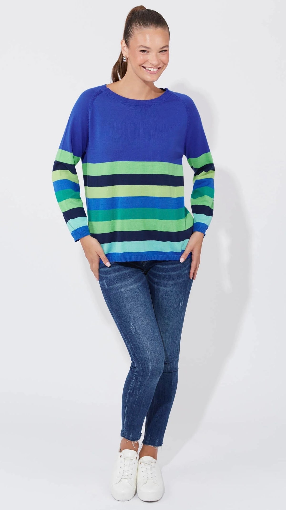 Florida Stripe Jumper - Cobalt