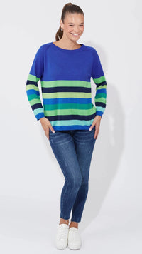 Florida Stripe Jumper - Cobalt