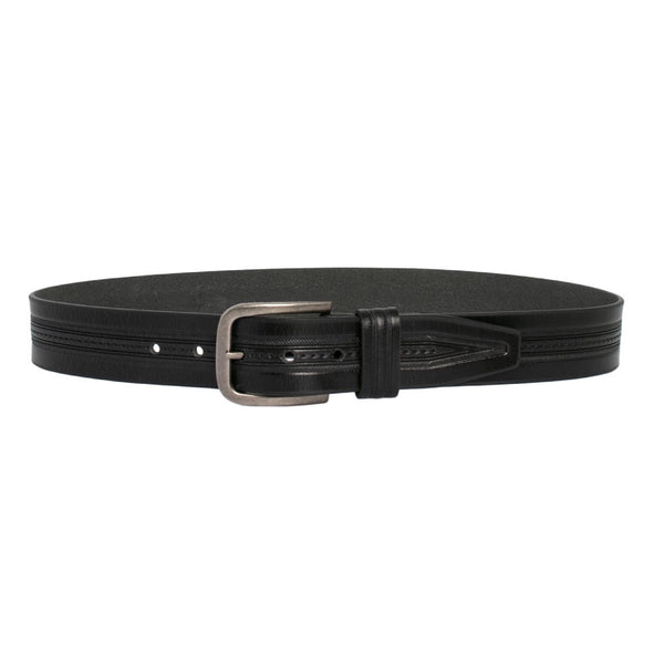 Emerton Embossed Leather Belt Black