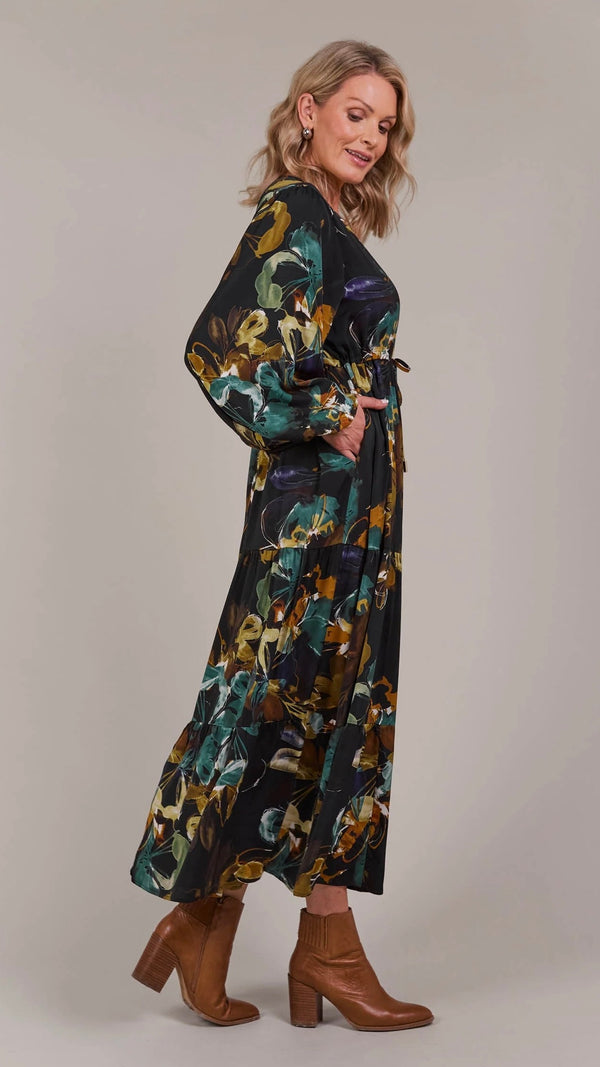 Elsie Maxi Dress Botanical Black