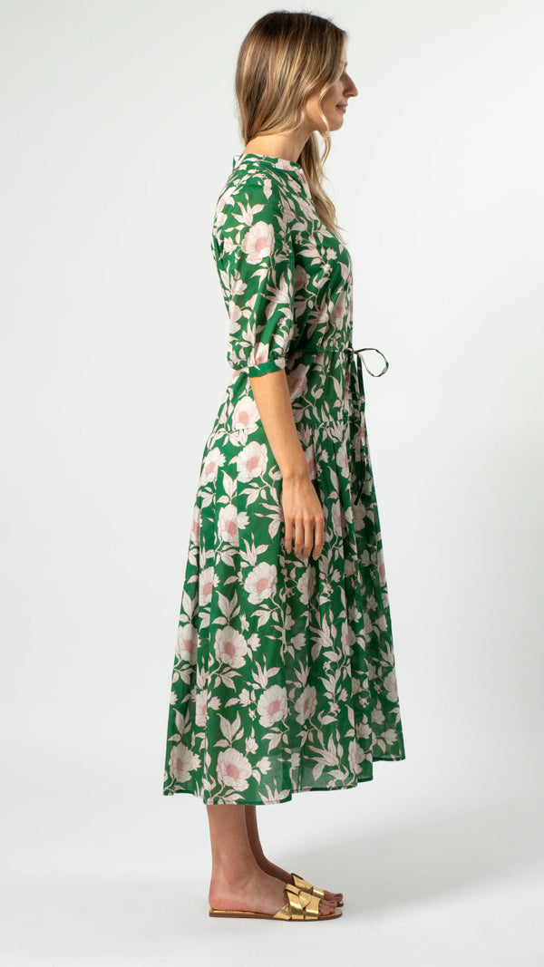Amber Dress Vintage Green Floral