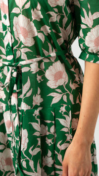 Amber Dress Vintage Green Floral