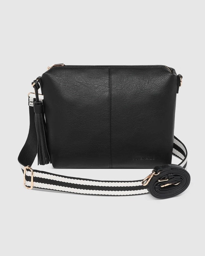 Kasey Stripe Crossbody Bag Black
