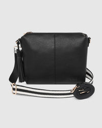 Kasey Stripe Crossbody Bag Black