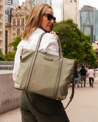 Nora Nylon Tote Bag Khaki