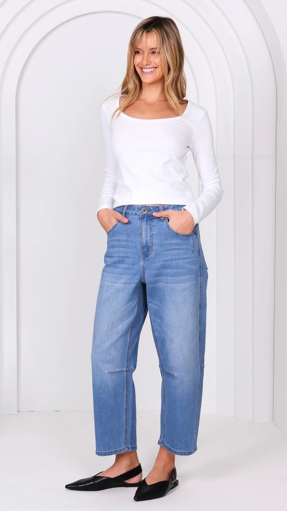 Monaco Toni Barrel Jeans Light Blue (Restock Arriving August)