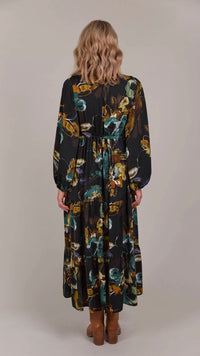 Elsie Maxi Dress Botanical Black