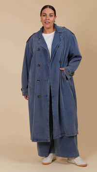 Freya Trench Coat Denim