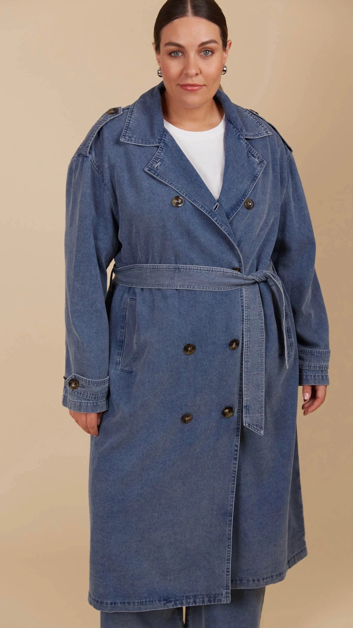 Freya Trench Coat Denim