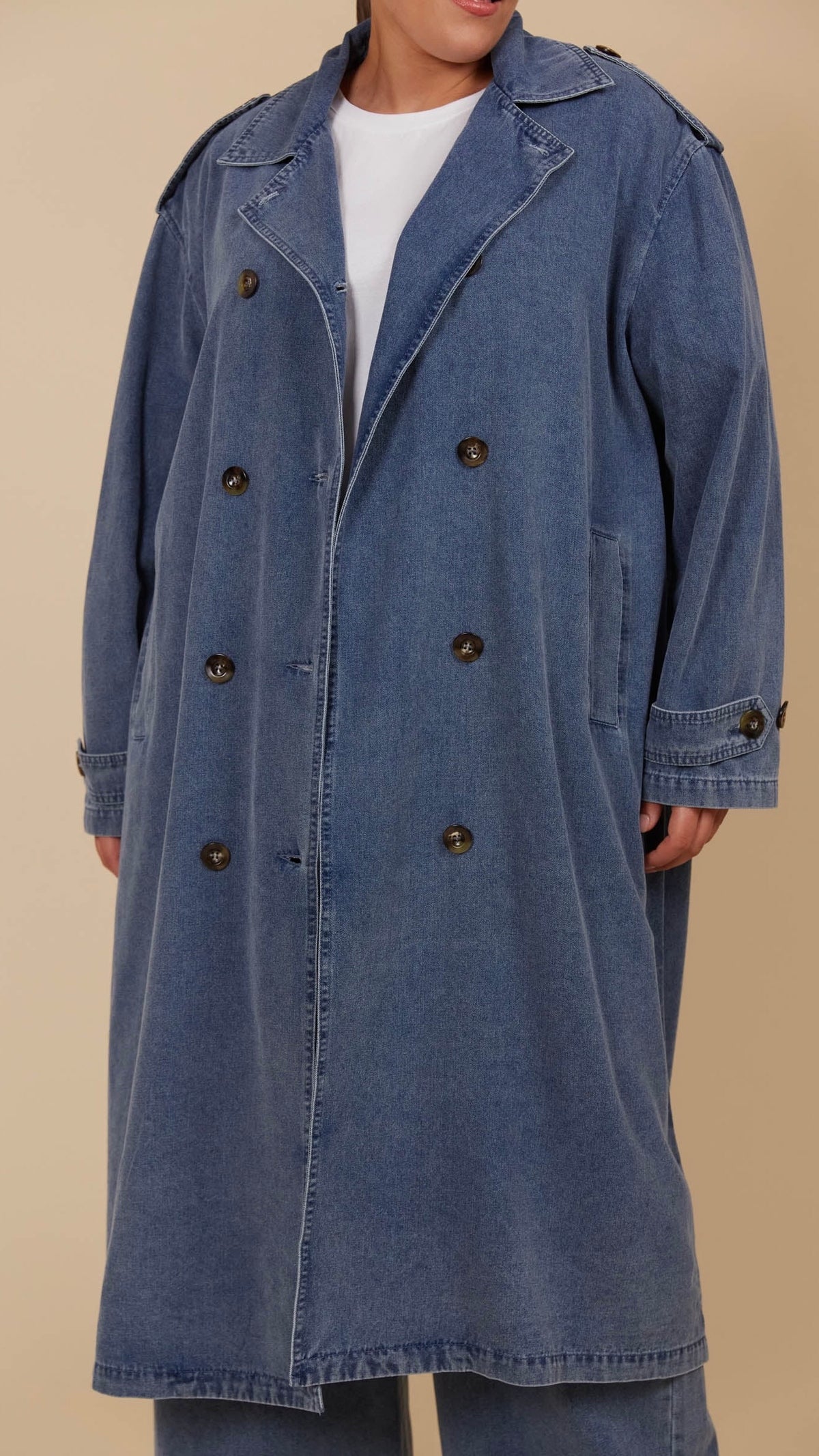 Freya Trench Coat Denim