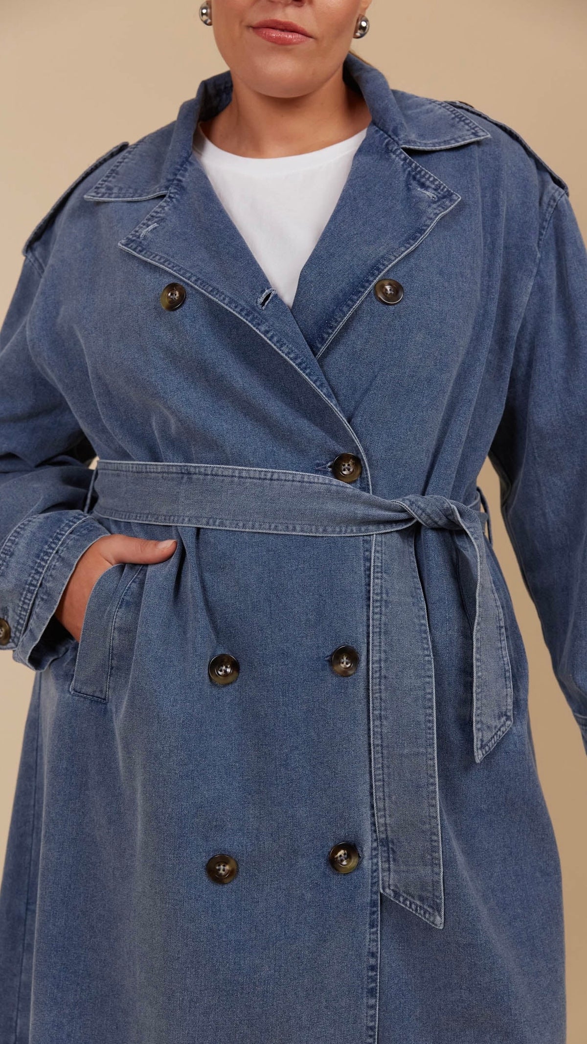 Freya Trench Coat Denim