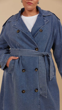 Freya Trench Coat Denim