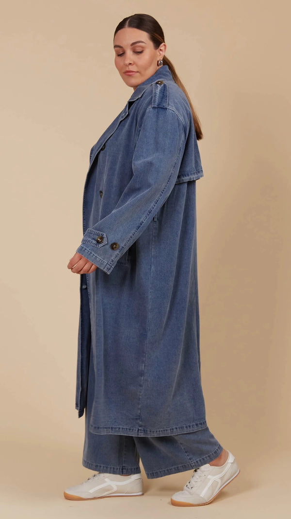 Freya Trench Coat Denim