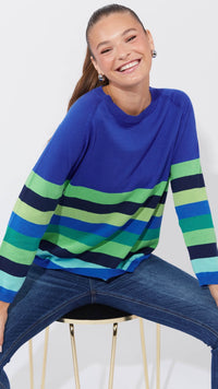 Florida Stripe Jumper - Cobalt