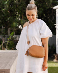 Jacinta Metallic Crossbody Bag Camel