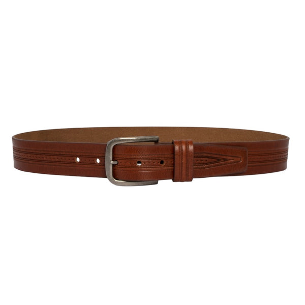 Emerton Embossed Leather Belt Tan