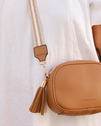 Jacinta Metallic Crossbody Bag Camel