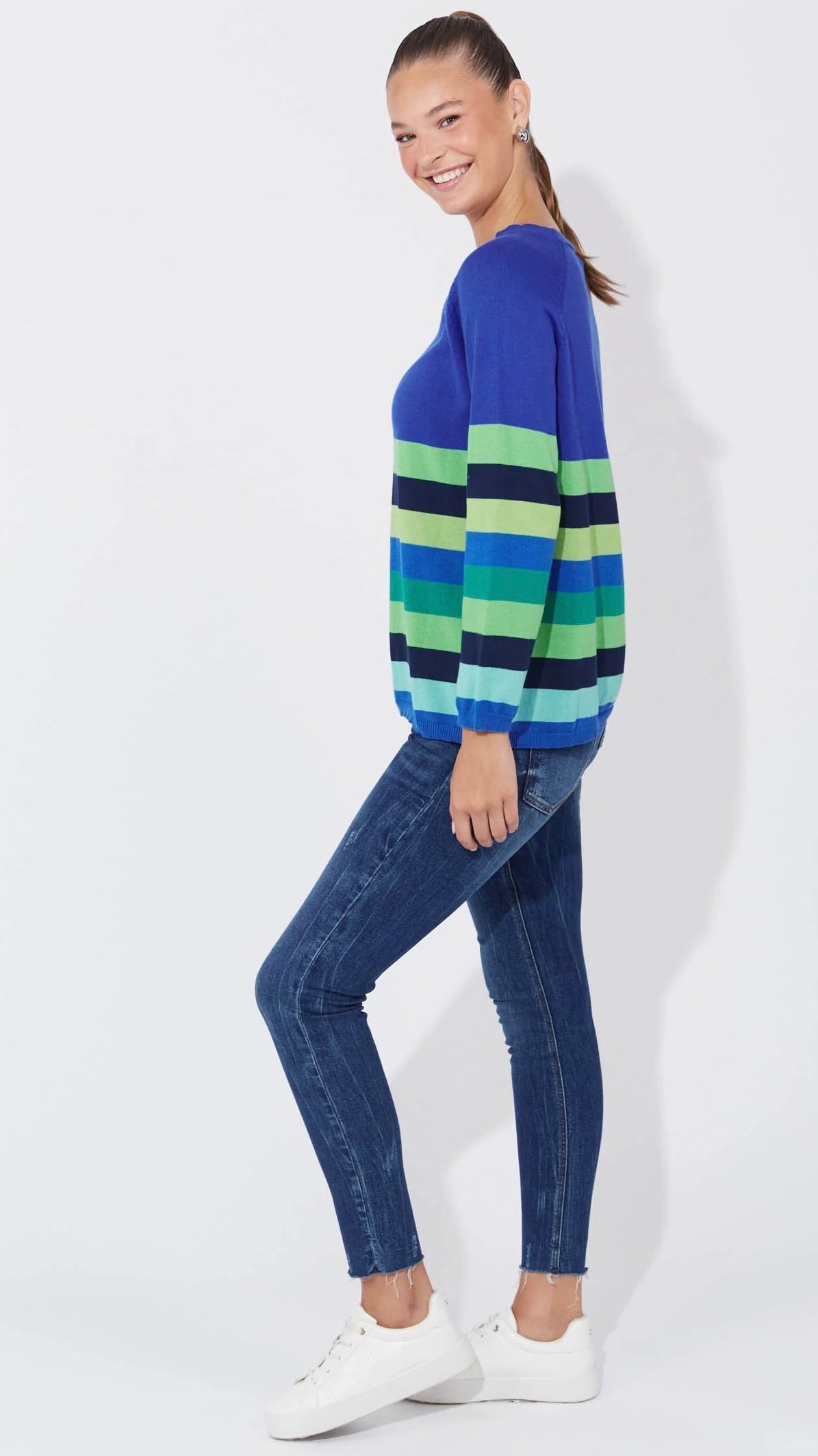 Florida Stripe Jumper - Cobalt
